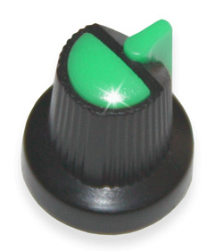 Ручка на ось 6мм Звезда AG21 15x17 Черная с зеленым указателем
