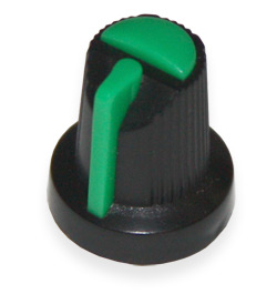 Ручка на вісь 6мм Зірка AG21 15x17 Чорна із зеленим покажчиком