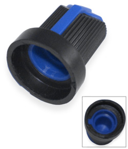 Handle on axle 6mm Star AG10 15x17 Black with blue pointer