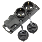 Plug-in block Р16-415, 2 sockets, earth, rubber [16A, 250V]