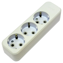 Plug-in block 3 sockets with grounding [16A, 250V]