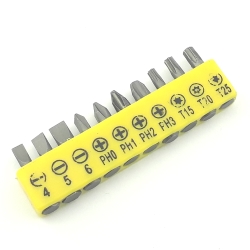 Set of 10 pcs screwdriver bits 1/4 