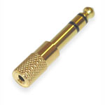 Adapter HH1085, 6.35 mm to 3.5mm metal gold Stereo