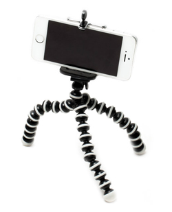 Гибкий мини-штатив СПРУТ для  фотоаппарата + холдер смартфона