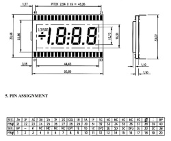 Сегментный индикатор LCD 3,5  цифры, 40 контактов, LO BAT