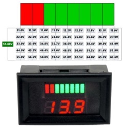 Модуль Вольтметр-индикатор батареи 12-60В красный