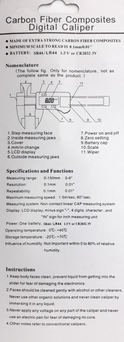 Electronic caliper SYNTEK Plast IP54 [composite, 150/0.1mm]