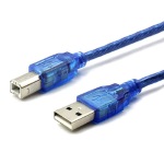 Кабель USB2.0 AM/BM 1.5м синий с фильтром