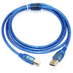 Кабель USB2.0 AM/BM 1.5м синій з фільтром