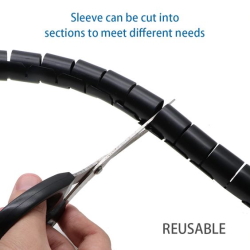 Organizer flexible cable duct 10 mm BLACK [1m]