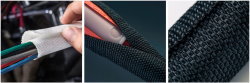 Wrap-around cable braid SCK-016 Woven Wrap BLACK self-closing [1m]