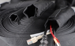 Кабельний рукав на липучці SP-MST-20 текстильний чорний, що обертається [1м]