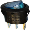 Key switch KCD1-101N-9 oval illuminated ON-OFF 3pin blue