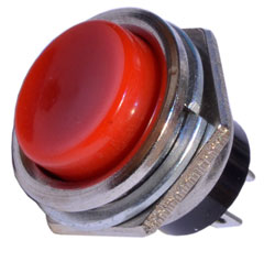 Кнопка DS-212 без фиксации OFF-(ON) красная