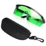  Safety glasses  with green lenses, in a case, GL01G