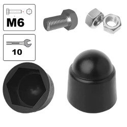 Cap for bolt/nut M6 black