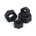 Nut M5 hex, black plastic