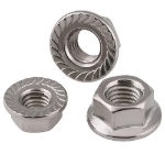 Stainless nut M8 hex flanged serrated st.st. 304