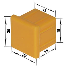 Plug for square profile 20x20x1.2 mm.