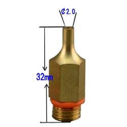 Glue gun nozzle 2x32 mm, brass