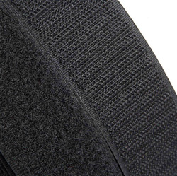 Лента липучка текстильная Velcro БЕЗ клеевого слоя [25мм х1м, пара] ЧЕРНАЯ