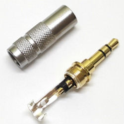 Plug to cable HM-082 3-pin 3.5mm Gray