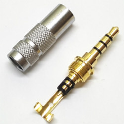 Штекер на кабель HM-133 4-pin 3.5mm Сірий