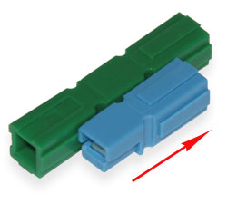 Battery connector PA45A BLUE 10AWG