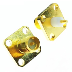 RF connector RP-SMA-KFD4 female on housing flange 13*13mm