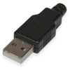 Вилка USB тип A на кабель в корпусе черная тип1