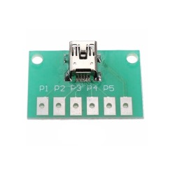 Printed board with connector miniUSB 5p to DIP