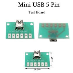 Printed board with connector miniUSB 5p to DIP