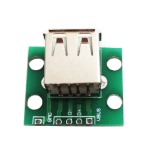 Printed board with connector USB 2.0 type A to DIP