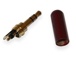 Штекер на кабель Sennheiser 3-pin 3.5mm емаль Бордовий