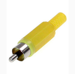 Штекер на кабель RCA тюльпан пластик Желтый