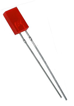 Світлодіод 5х2mm Красный матовый 2,5 mcd, 140 deg, 20mA, 2.