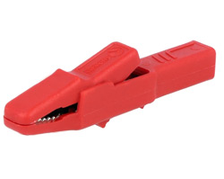 Crocodile clip AK2BRT [insulated, banana 4mm+screw 25A Red]